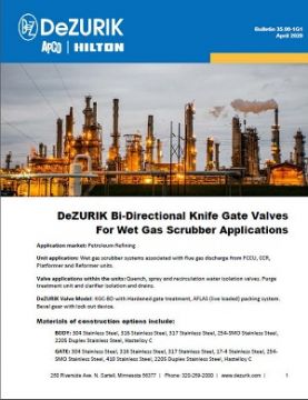 DeZURIK Wet Gas Scrubber Valves Up to the Challenge!
