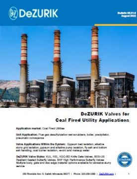 DeZURIK Valves for Flue Gas Desulfurization Wet Scrubber Systems